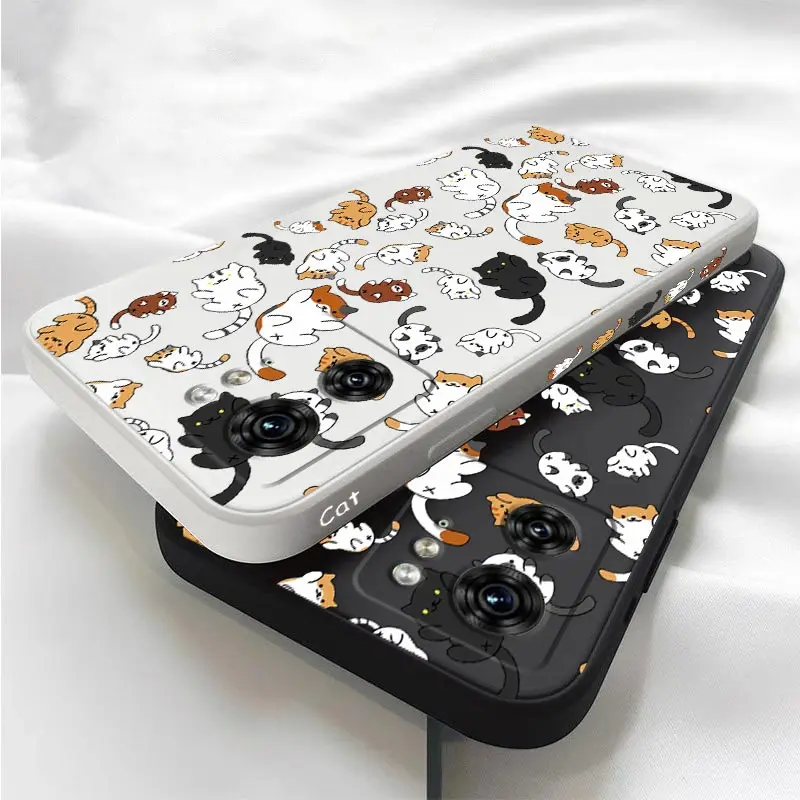Rolling Cat Silicone Phone Case, Scratch-Resistant Shockproof Protector