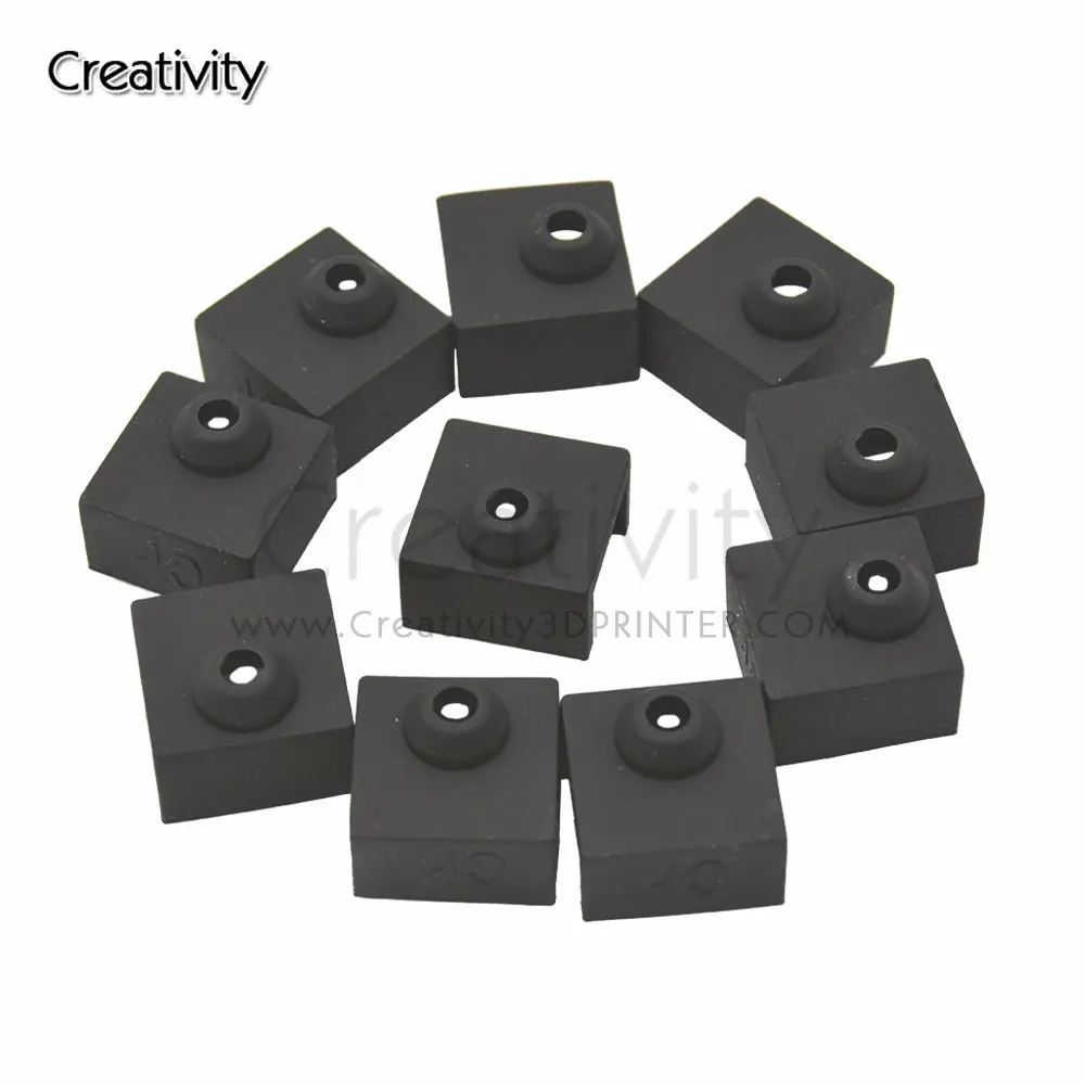 10PCS MK10 Silicone Sock Fit MK10 Aluminum Block Reprap J-head Hotend Extruder Heated Blcok Heater Block Cover 3D Printer Parts