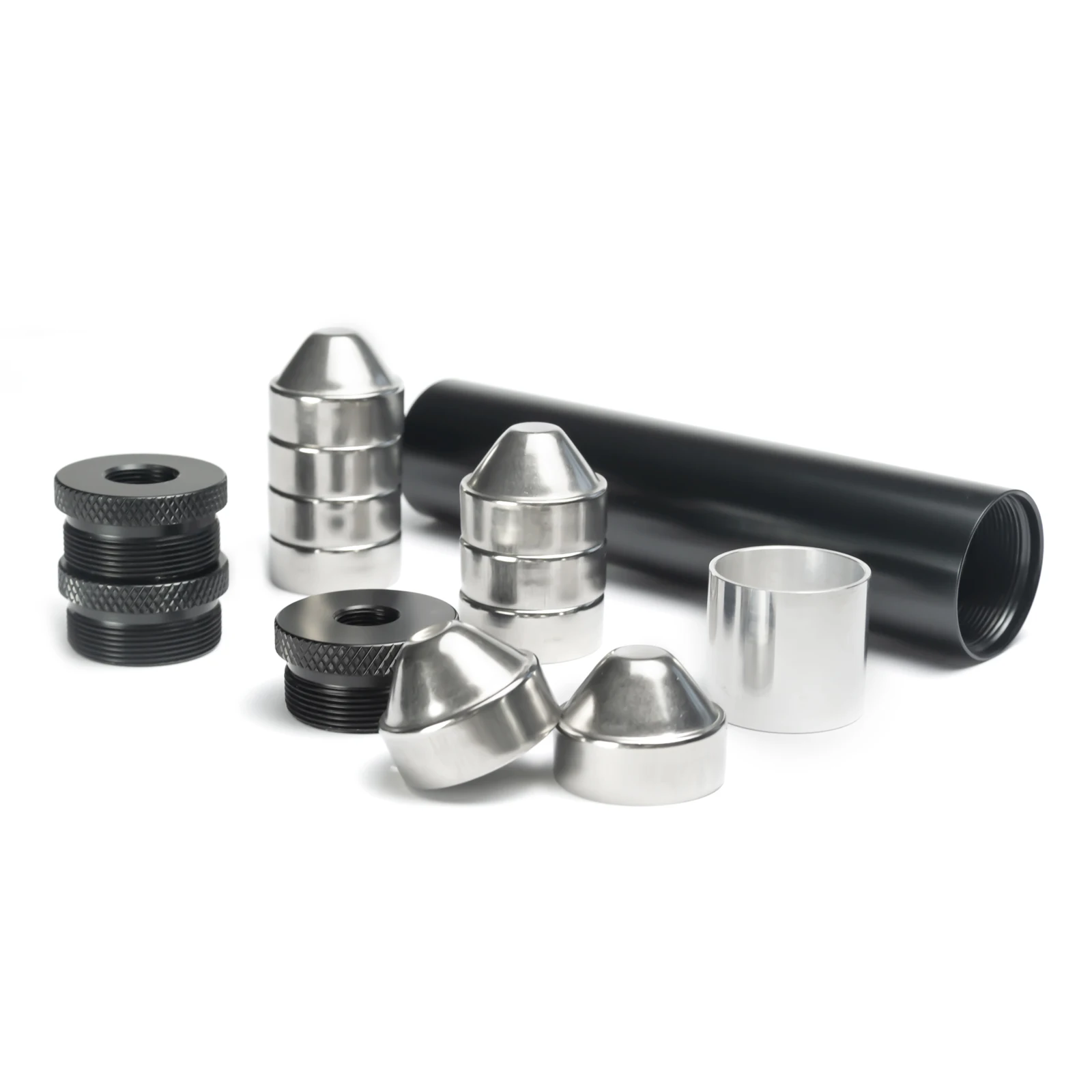 1 45 OD 7 L Aluminum Solvent Trap with two end cups 1 2 28 5