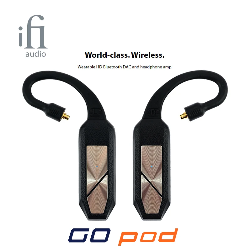 

iFi Go Pod World-class Wearable HD Bluetooth Decoder DAC and headphone amp MMCX earphones Wired in-ear convert Into Wireless