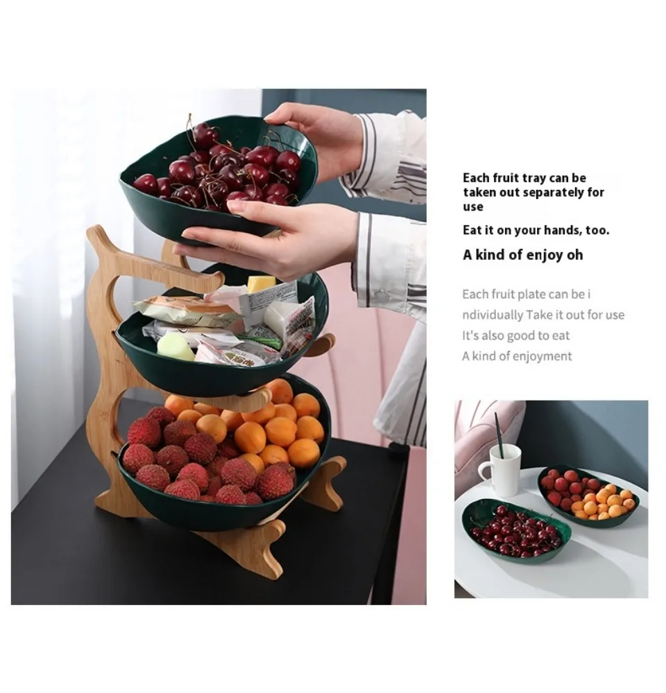 Three Layer Table Plates Dinnerware Snack Candy Cake Stand Salad Bowl