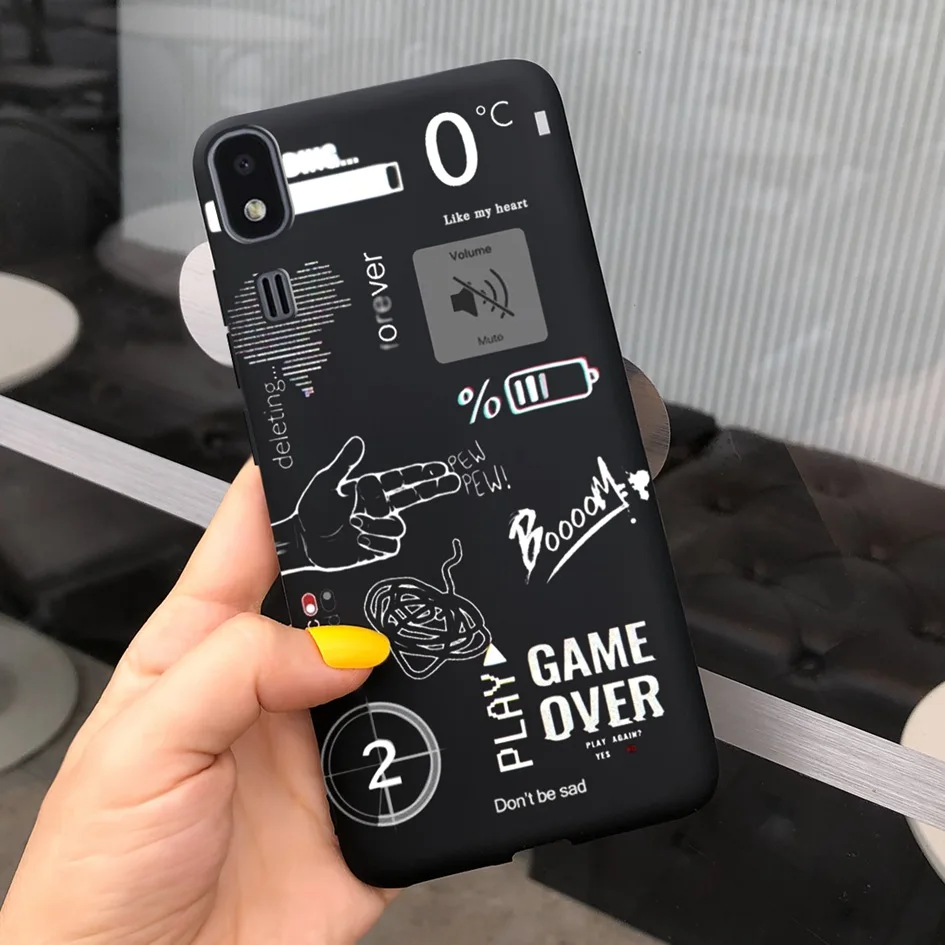 Shockproof Silicon Soft TPU Back Cover with Cartoon Cat Design - Phone Case