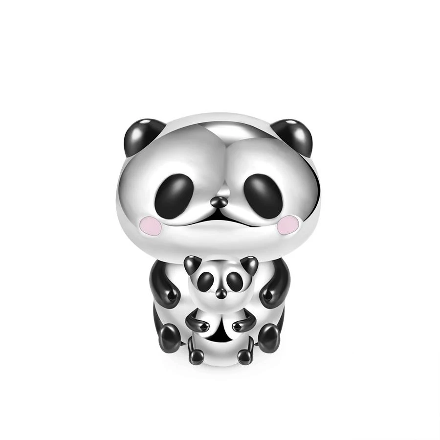 Steampunk Bear Pendant Sparkling Cute Panda Charm Bead Fit Original 925 Sterling Silver Bracelet DIY Jewelry Fashion Gift 2