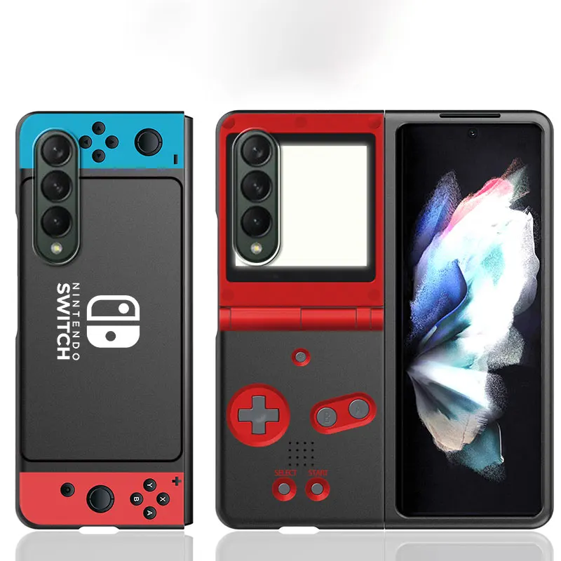 Black Game Machine Pattern Boys Protection Funda Per Samsung Galaxy Z Fold4 Zfold4 Z Fold5 5G Z Fold3 Custodie Antiurto Cover