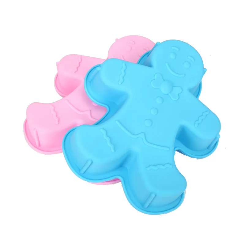 

3D Christmas Decorations Pentagram Gingerbread Man design baking pan Silicone Mold silicone cake pan