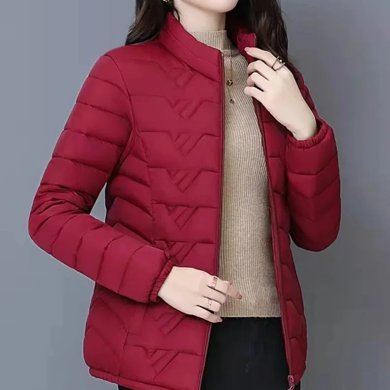 Autumn Winter Down Parkas Cotton Jackets in Large Sizes Appear Women's Clothing Slim Fashion Middle-aged Harajuku Casual Tops - 2