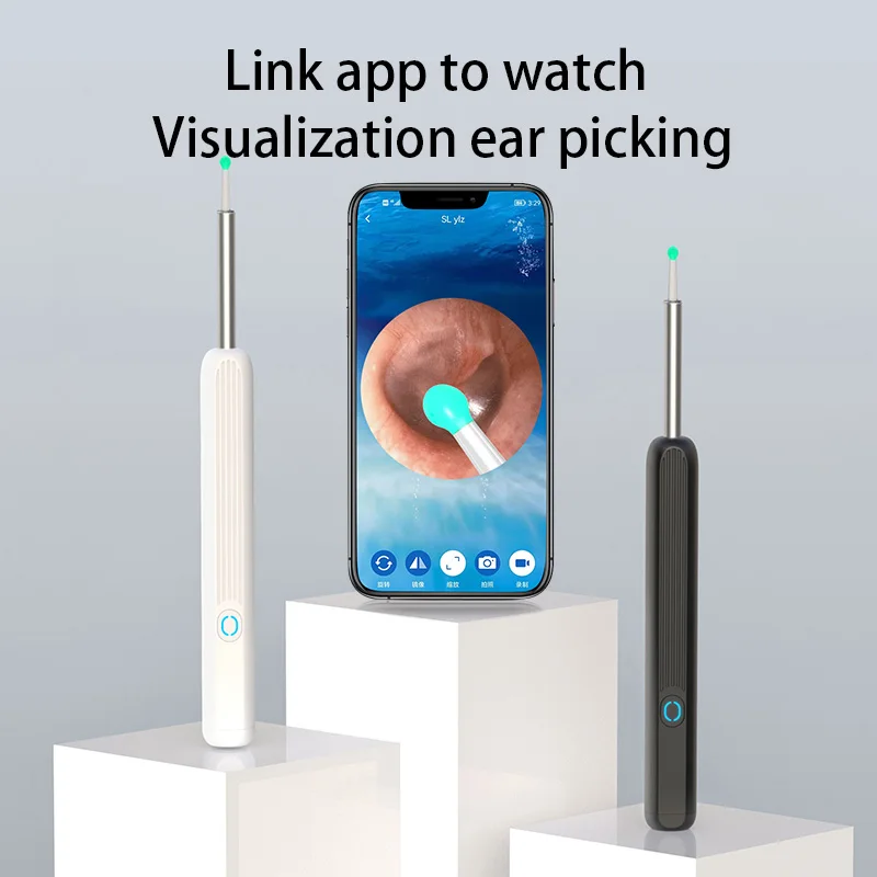 Dr.isla Wireless Ear Wax Remover Luminous Otoscope Ear Cleaner 1296P HD Visual Sticks Endoscope Mini Camera Health Care ear wax remover,ear wax cleaner