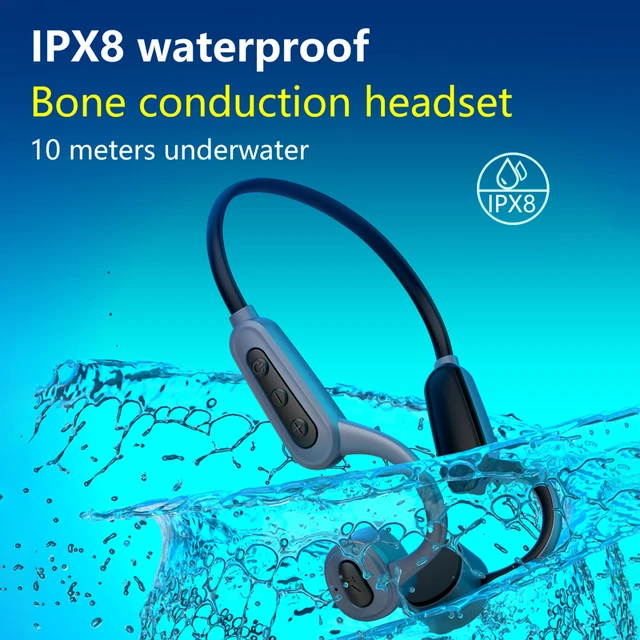 Casque de Natation à Conduction Osseuse Écouteurs Sans Fil Bluetooth 5.0,  Casque Lecteur MP3 de Natation Étanche IPX8 avec 16 Go Mémoire, Ecouteur