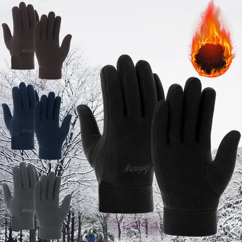 Cycling Gloves Motorcycle Gloves Winter Gloves Sport Gloves Sports Half Finger Gloves Mens Winter Gloves Women Outdoor Polar Fleece Thick Warm Cold Gloves Motorcycle Cycling Wrist Glove