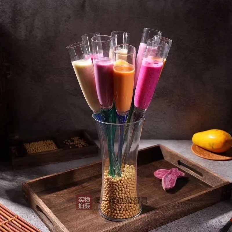 

Creative Dry Ice Beach Glasses, Glass Cocktail Set, Colorful Champagne Glasses, Tall Legs, KTV Bar, Juice Drink Glasses