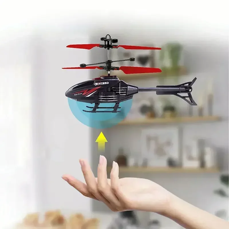 Avion volant sans télécommande pour enfants, hélicoptère, mini avion d'interaction, détection de geste, lumière clignotante, jouet pour enfants