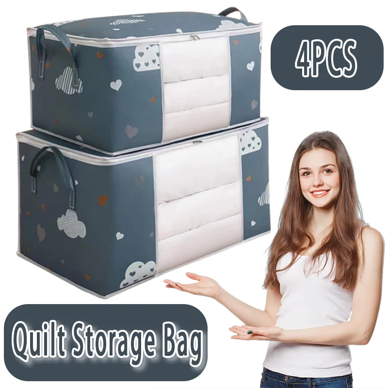 

Quilt Clothes Storage Bag Moisture Proof Organizer Big Capacity Blanket Sorting Bags Dustproof Closet Under-Bed Storage box