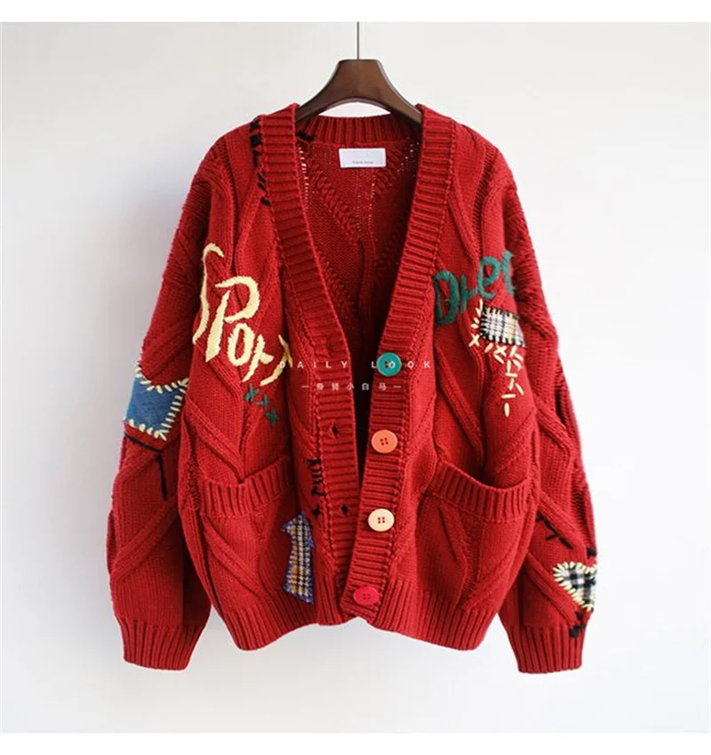 2026 Spring Autumn Female New Korean Version Lazy Style Cardigan Sweater Coat Women's Loose Short Knit Screw Thread Splicing Top