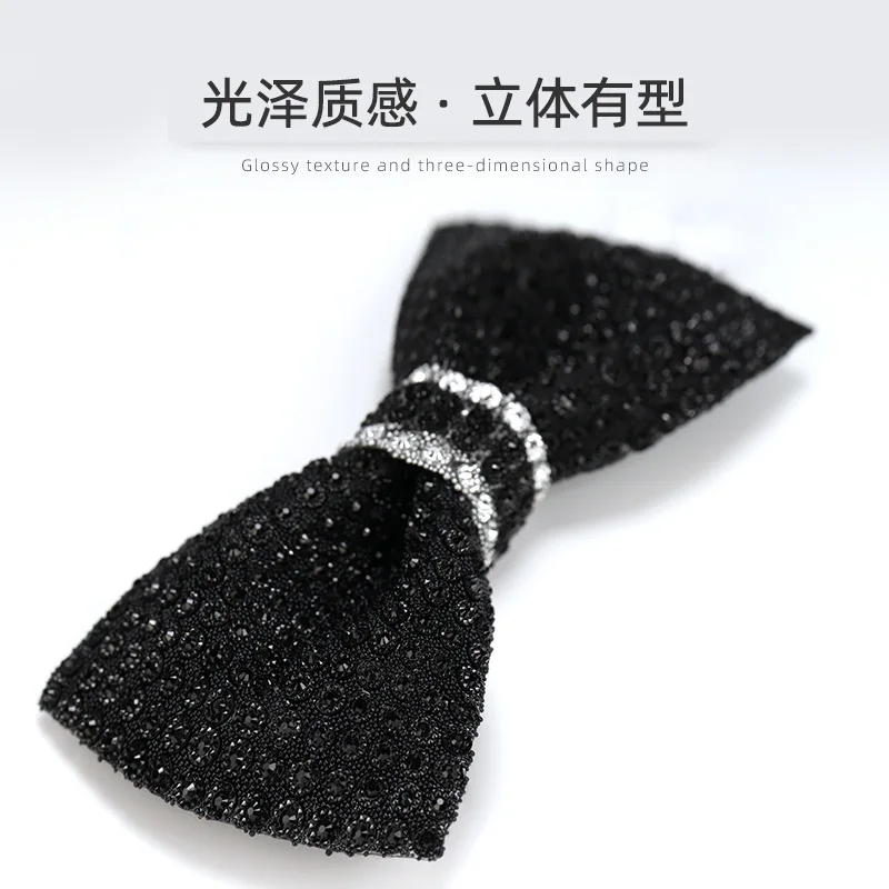 child children small girl boy Super flash diamond male groom groomsman officiates formal wedding bow tie pot bow