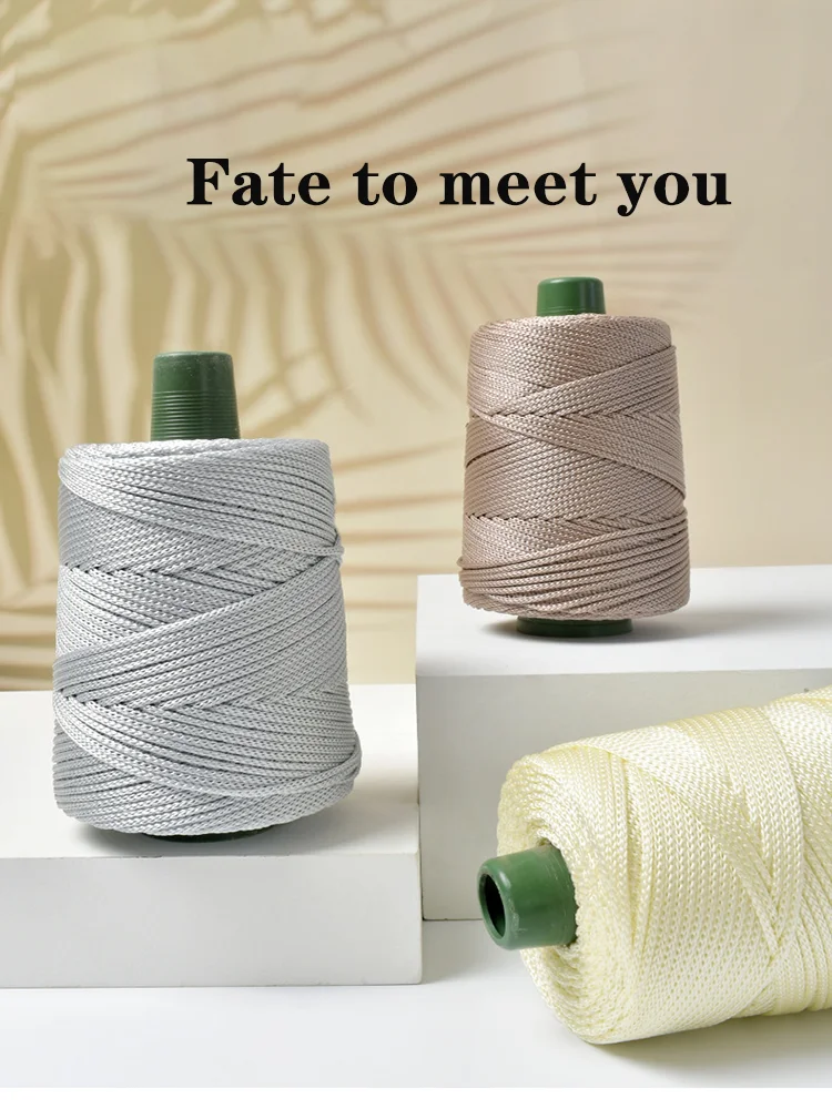 Description Picture 2 of itemLuckkcords 250g3mm250m Light Body Ice Silk Thread Ice Hemp Thread Summer Sun Hat Bag Seat Cushion Hollow Bright Silk Coarse Yarn