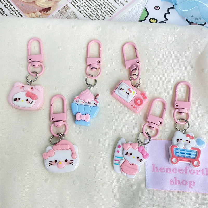 

Kawaii Sanrio Kuromi Kt брелок для ключей с изображением собаки корицы симпатичный мультяшный автомобиль брелок Подвеска школьный рюкзак украшение детская игрушка подарок