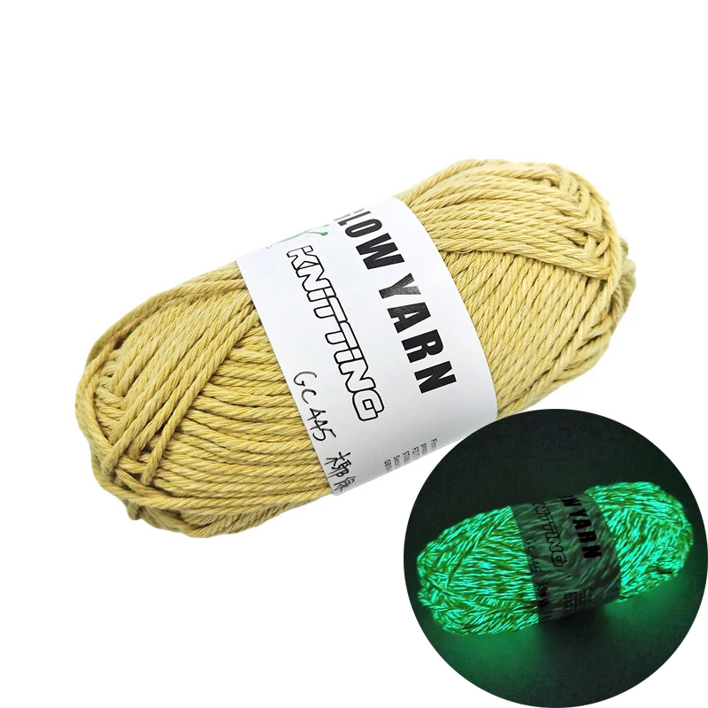 야광 폴리에스터 기능성 손 니트 소재 카디건 스카프, 야광 면사, DIY 바느질 액세서리, 50g