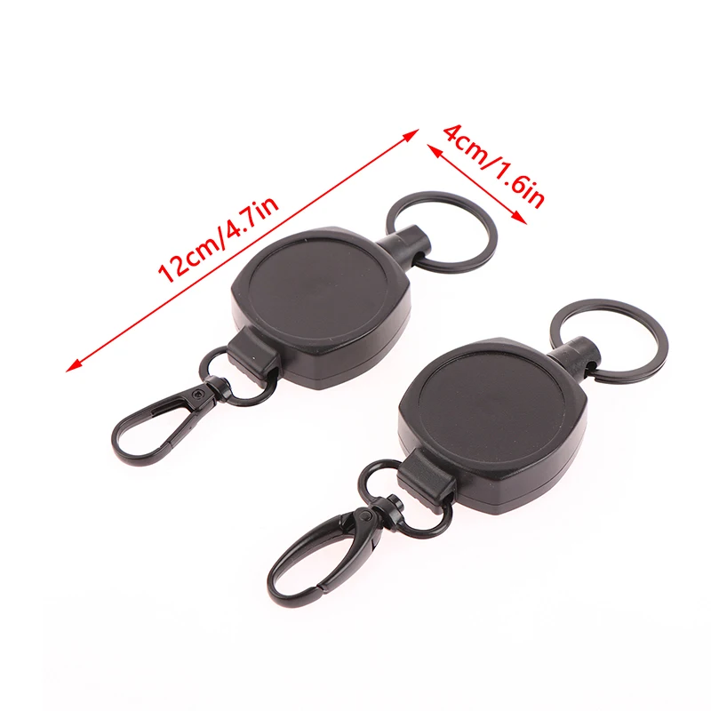 Outdoor Automatic Retractable Wire Rope Luya Tactical Keychain Clip Pull Recoil Sporty Key Ring Anti Lost ID Card Holder