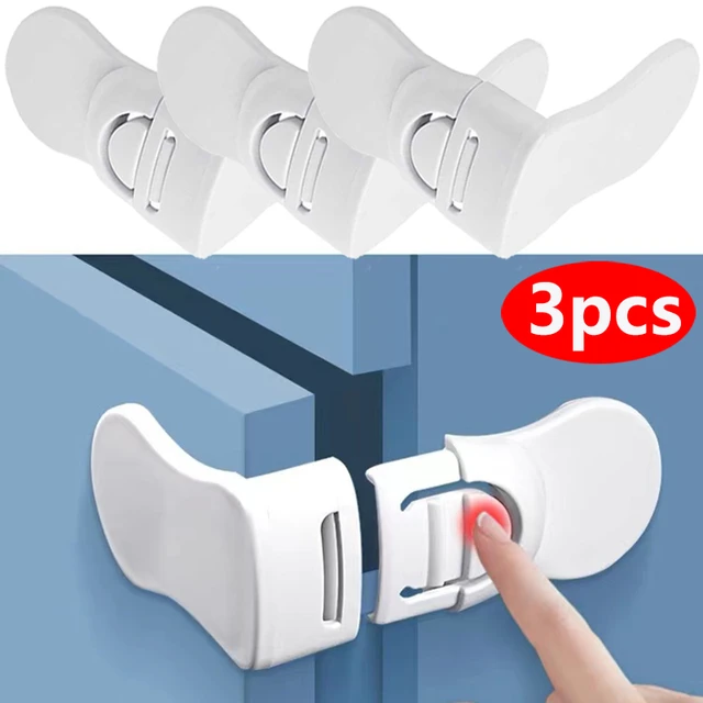 New Baby Safety Drawer Lock Anti-Pinch Hand Cabinet Drawer Lock Plastic  White Safety Buckle Child Child Protection - AliExpress