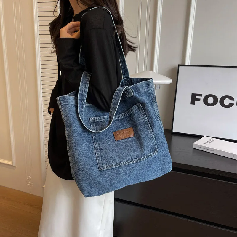 Denim Tote Bag - Denim blue/washed - Ladies