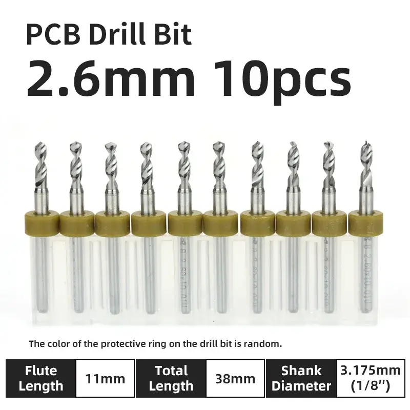 10pcs PCB Drill Bit Set Carbide Micro Drills For Printed Circuit Board 1/8" Fixed Shank Mini CNC Tungsten Steel Bits 0.1-3.175mm image 19