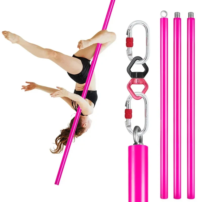 3m Aerial Flying Dance Pole Suspension Fitness Tube Hanging Rotary Silicone Steel Dancing Pole for GYM Equipment Home Bar