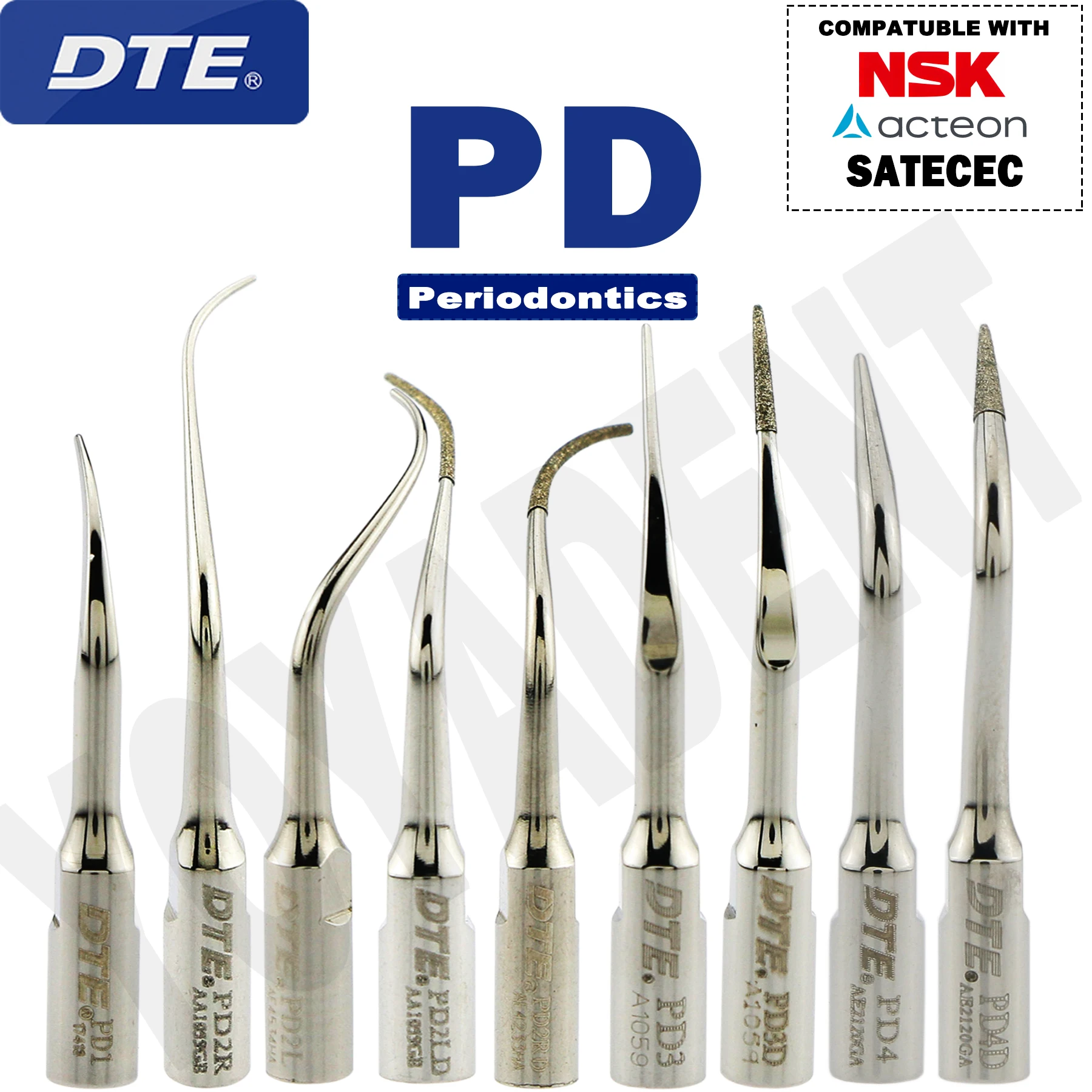 Woodpecker DTE Dental Ultrasonic Scaler Tips Perio/Endo/Scaling Tips Fit NSK SATELEC ACTEON Scaler Handpiece Dentistry Products 3