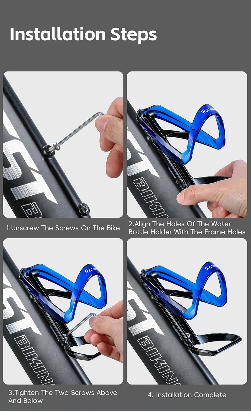 WEST RADFAHREN Fahrrad Flasche Käfig Leichte Hohe Zähigkeit Radfahren Wasser Flasche Halter Trinken Tasse Ständer MTB Rennrad Zubehör – Detail 11