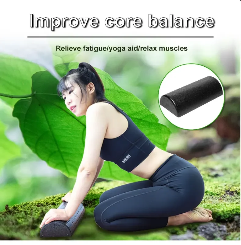 Description Picture 3 of itemNew Half Round Epp Foam Roller Foam Roll Yoga Pilates Fitness Gym Fitness Exercise Yoga Blocks with Massage Floating Point