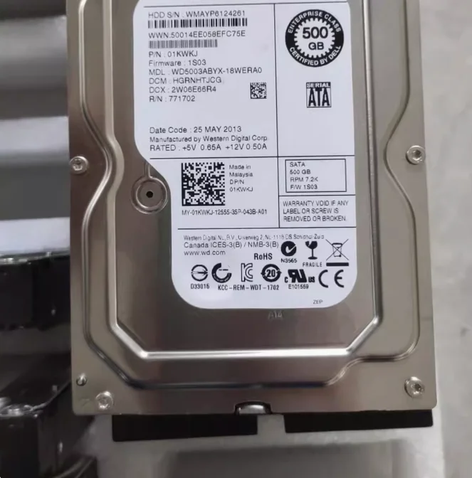 For 01KWKJ WD5003ABYX 500G 7 2K SATA 3 5 inch hard drive