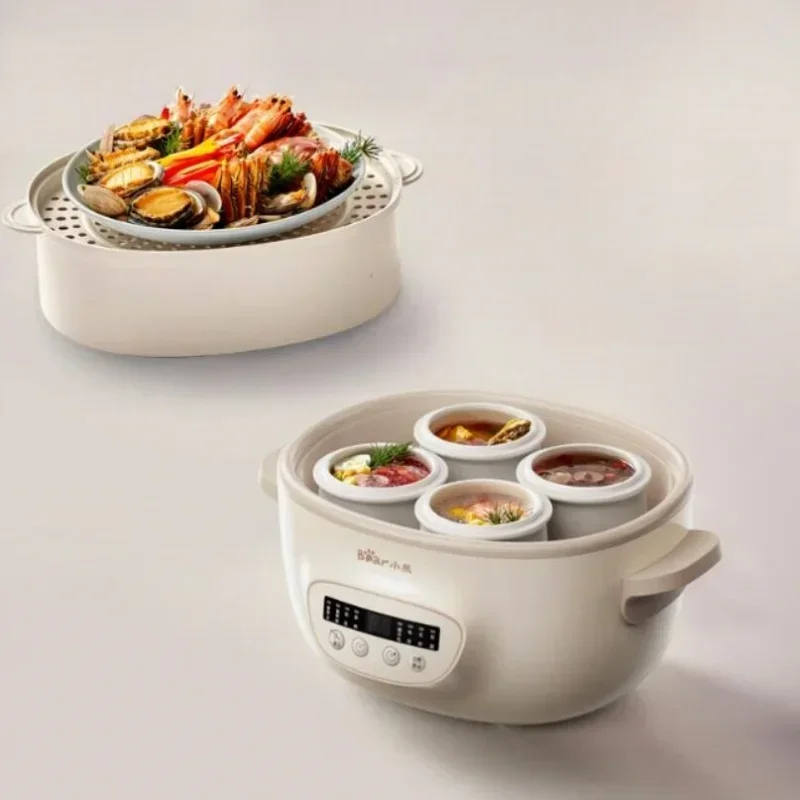 Bear 2.5L Slow Cooker Baby Supplement Machine 220V Mini Bird's Nest Stew Pot White Porcelain Waterproof Stew Pot 5