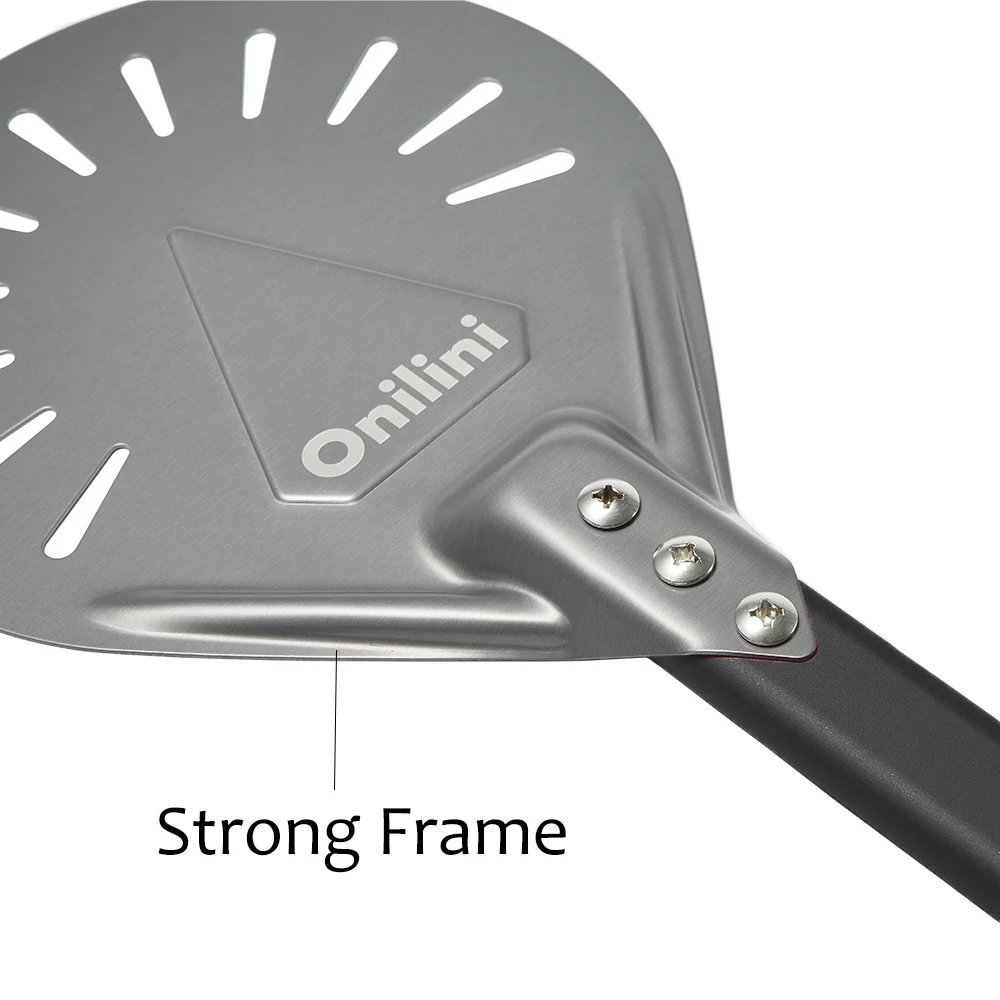 7/8/9/ inch Pizza Peel with Brush Hard Anodized Long Handle Commerical Pizza Oven Cleaning Brush Oven Accessories Onilini