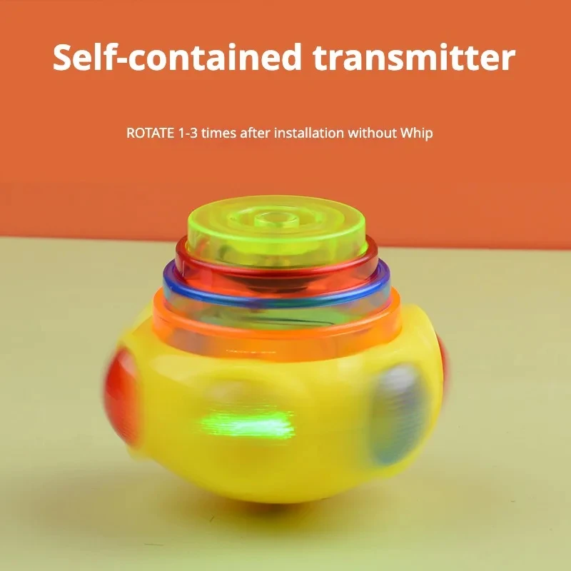Gyroscope Toy 9cm Music Luminous Magic Rotating Launch Cartoon Colorful Flash Children Toys