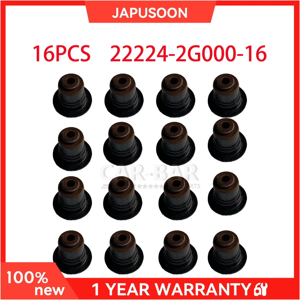 

16 шт. уплотнения для стержня клапана 222242G000 для Hyundai Kia 1.6L 1.8L 2.0L 2.4L 2006-2010 2011 2012 2013 2014 2015 2016 2017