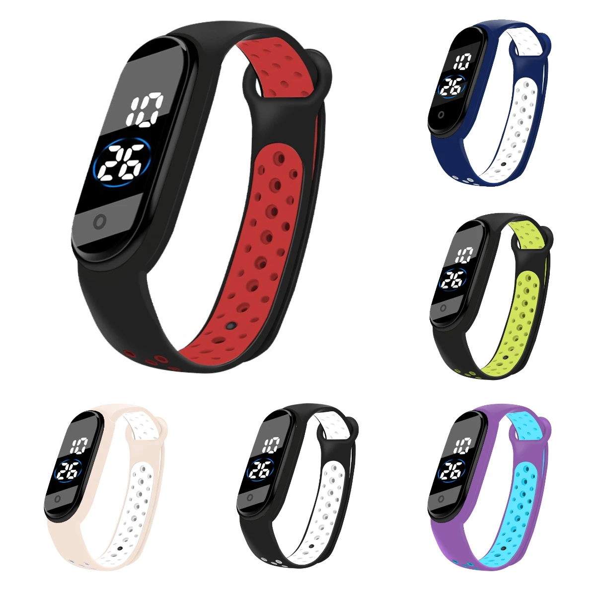 Digital Watch Children's Waterproof Sports LED Digital Watch Outdoor Silicone Bracelet Electronic Watch Kids Bracelet Digital Watches