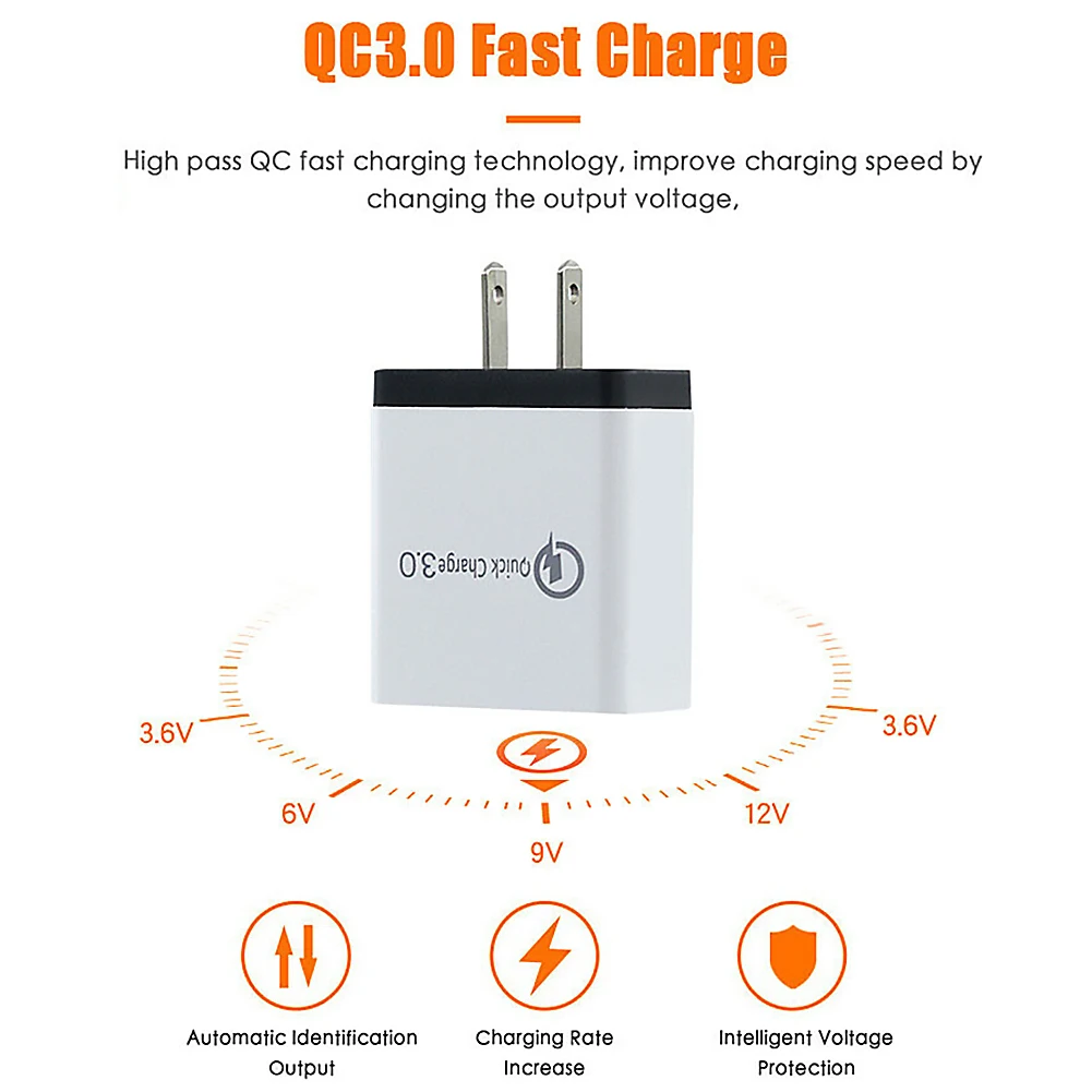 4 Ports USB Charger QC 3.0 USB Hub Wall Charger 3A Smart Fast Charging Travel Universal Phone EU US Plug Adapter quick charger plug adapter ac adapter