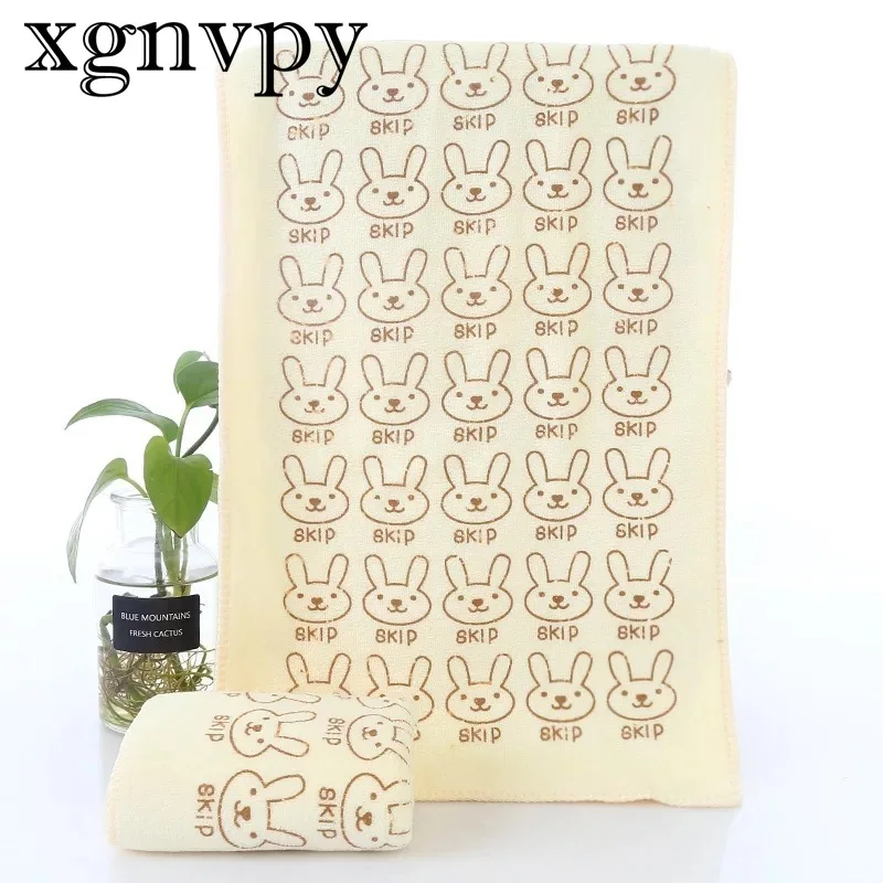 Children cartoon does not shed hair thickened fiber absorbent soft dry hair face towel baby small towel school