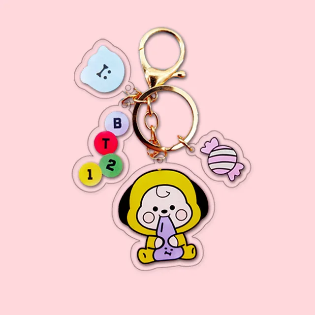 BT21 Acrylic Glitter Key Holder RJ