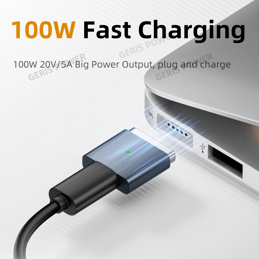 Magnetic USB Type-C to Magsafe 2 Converter Charging Connector, PD100W 20V 5A