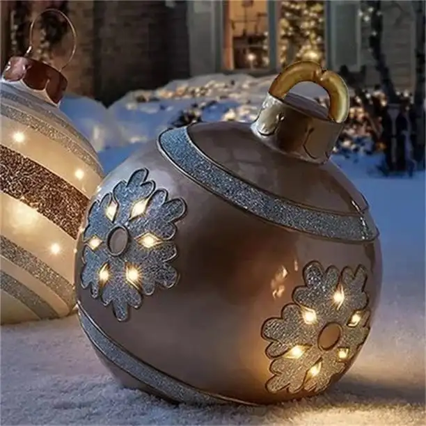 thumbnail image 1 of Bola inflable de Navidad para exteriores, 1 pieza, PVC, bola inflable gigante de Navidad, decoración navideña para jardín, césped, 1 of 5