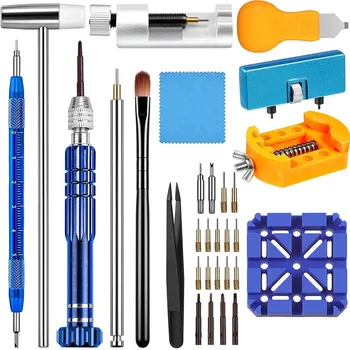Kit di riparazione dell'orologio Sostituzione della batteria Rimozione del collegamento dell'orologio Ridimensionamento della copertura posteriore Set di strumenti per la pulizia della rimozione della molla del cacciavite