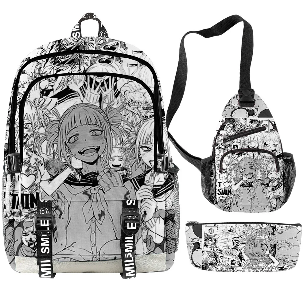 

3pcs/set Japan Anime My Hero Academia Boys Girls Schoolbag Primary Backpack Middle School Students Oxford Waterproof Backpack