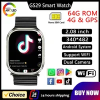 2025 New 4G All Network GS29 Smart Watch Android Operating System GPS Map Google Play YouTube Passometer Sleep Tracker SIM Card 1