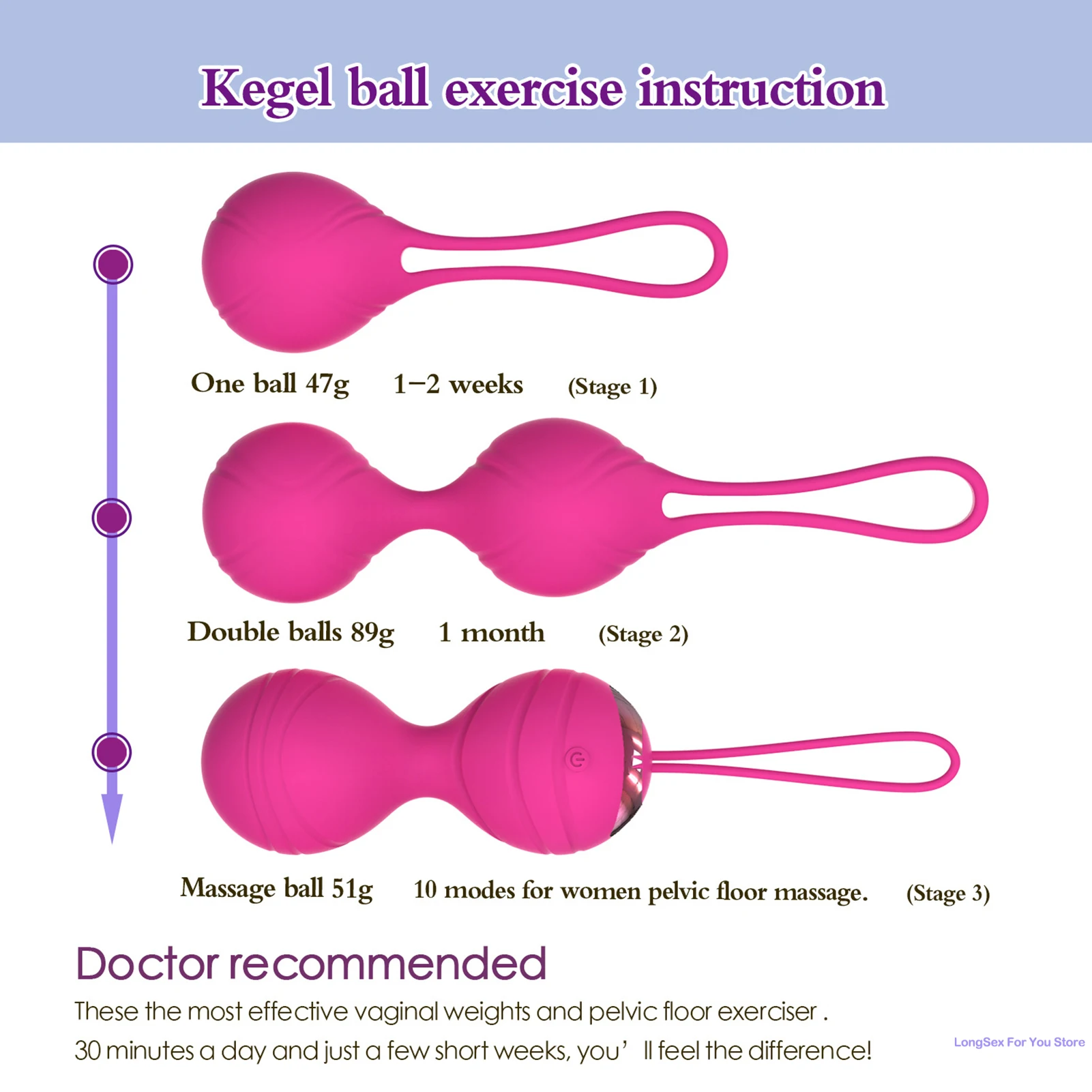 Kegel Ball Vagina Trainer Massager For Women G Spot Massager Vagina Muscle Balls Kegel Trainer Pelvic Floor Adult Sex Toys