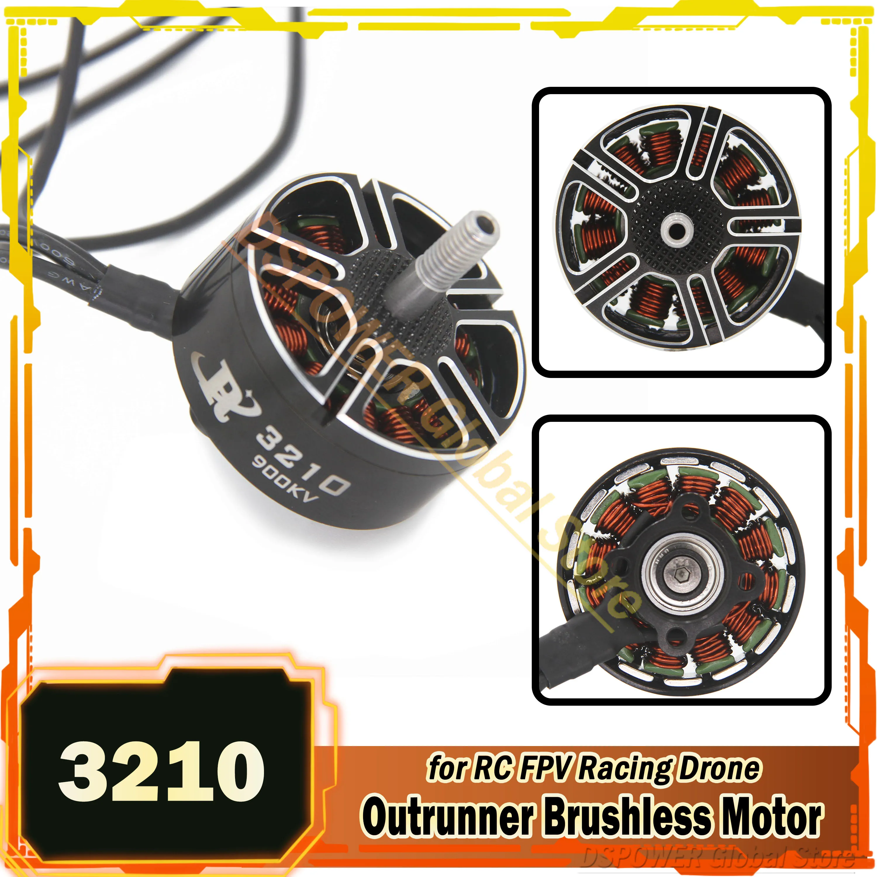 

3210 FPV Outrunner Brushless Motor 900KV for RC Model Mark4 APEX Racing Drone 8040 Propeller Plane Aircraft Speed Controller ESC