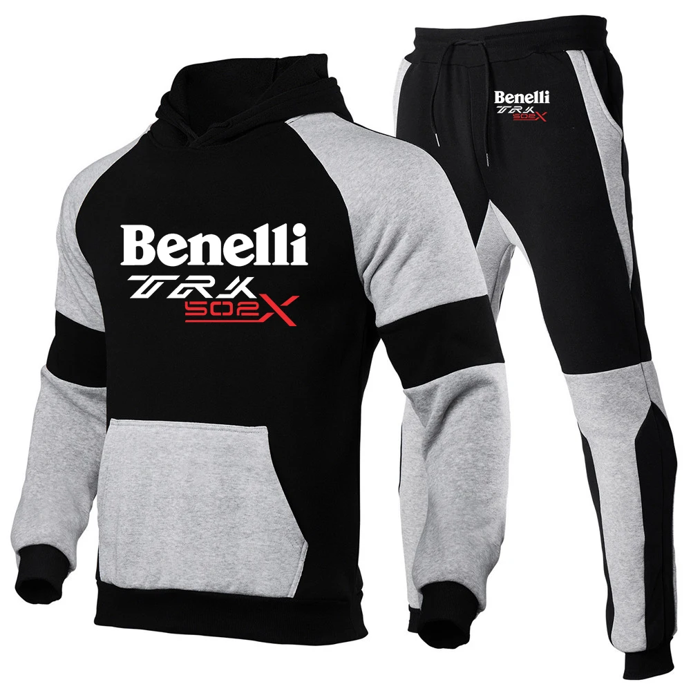 Benelli TRK 502X Printing Fashion 2023 New Man's Splicing Tracksuit Cotton Hoodies Leisure Sweatshirts Sweatpants 2-Piece Set