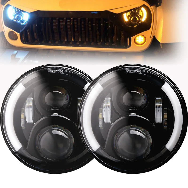 2X Car LED 7 Inch Round Headlight Conversion Kit For Beetle Classic