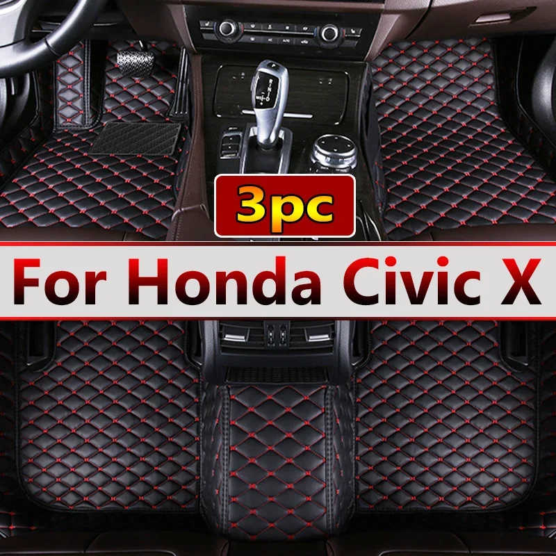 

Автомобильные коврики для Honda Civic X 10 FC FK 2016 ~ 2021, кожаные напольные коврики, коврики, внутренние части, водонепроницаемые накладки, автомобильные аксессуары
