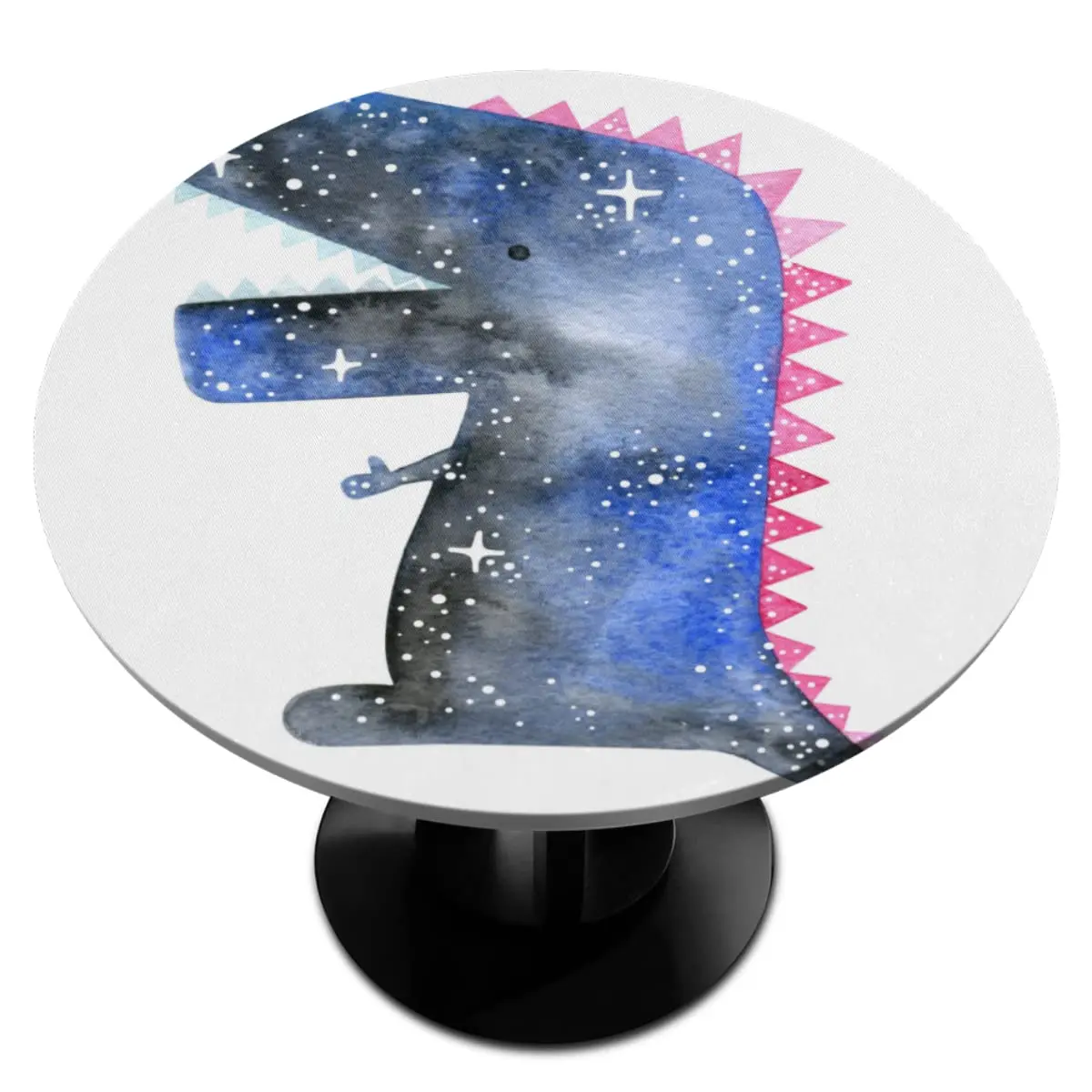 

Funny Dinosaur Round Fitted Tablecloth with Elastic Edged Waterproof Table Cover Table Protector for Dining Kitchen Picnic Party