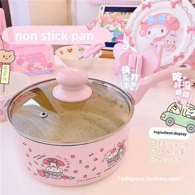 My Melody Inspired Pink Stainless Steel Non-Stick Soup Pot with